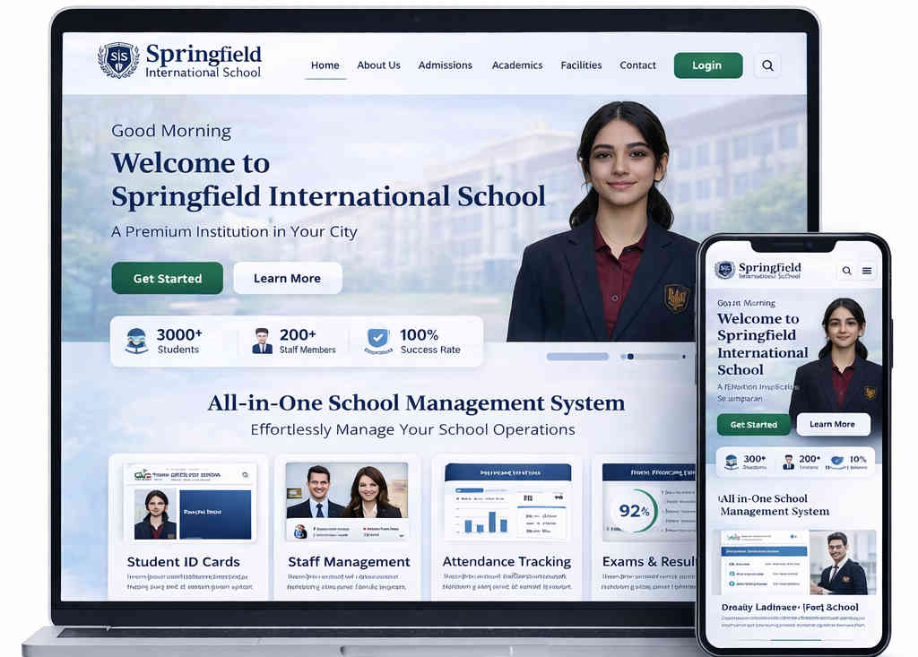 All-in-One School Management System (Next.js + Tailwind CSS + Railway)