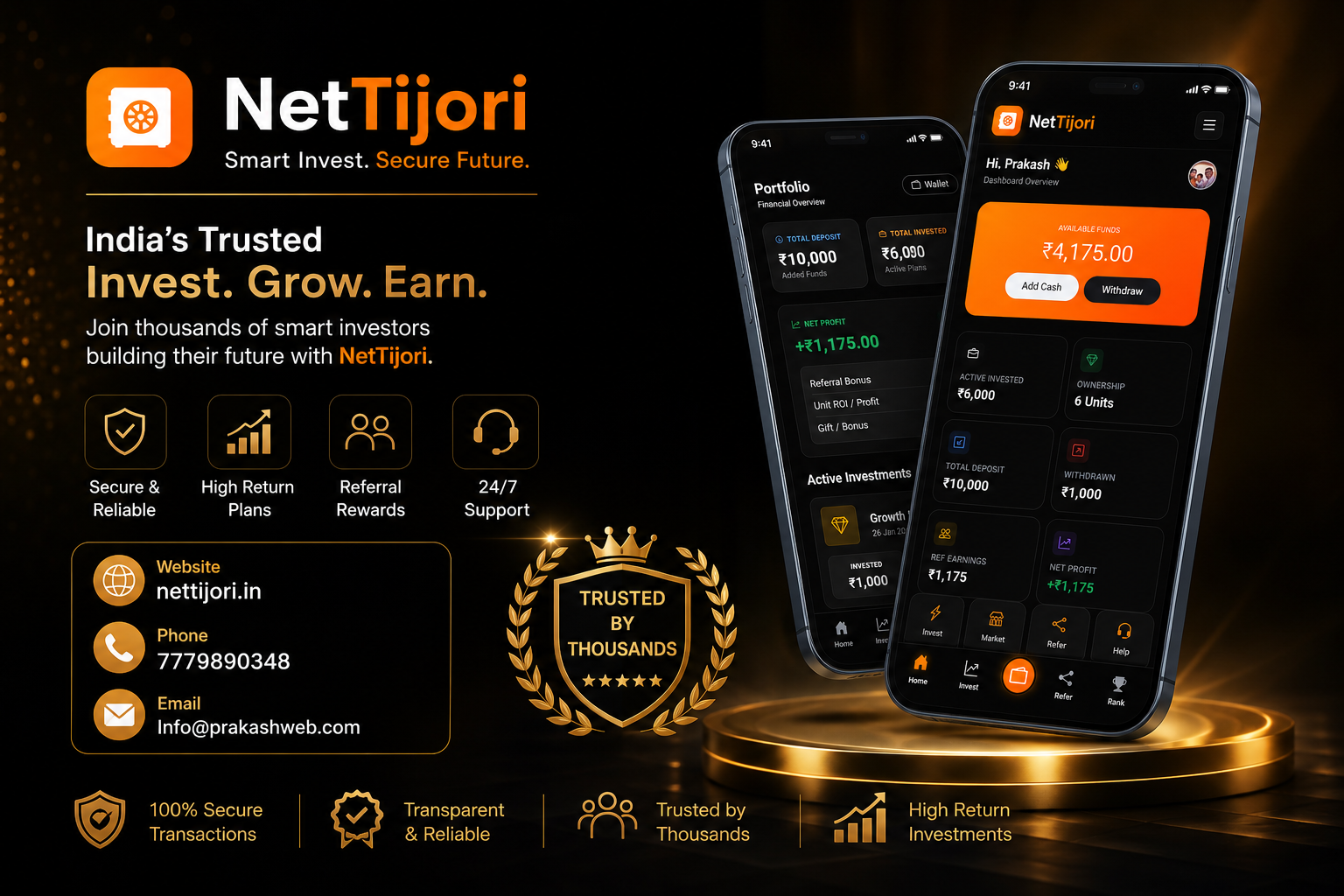 NetTijori Investment & Referral Platform